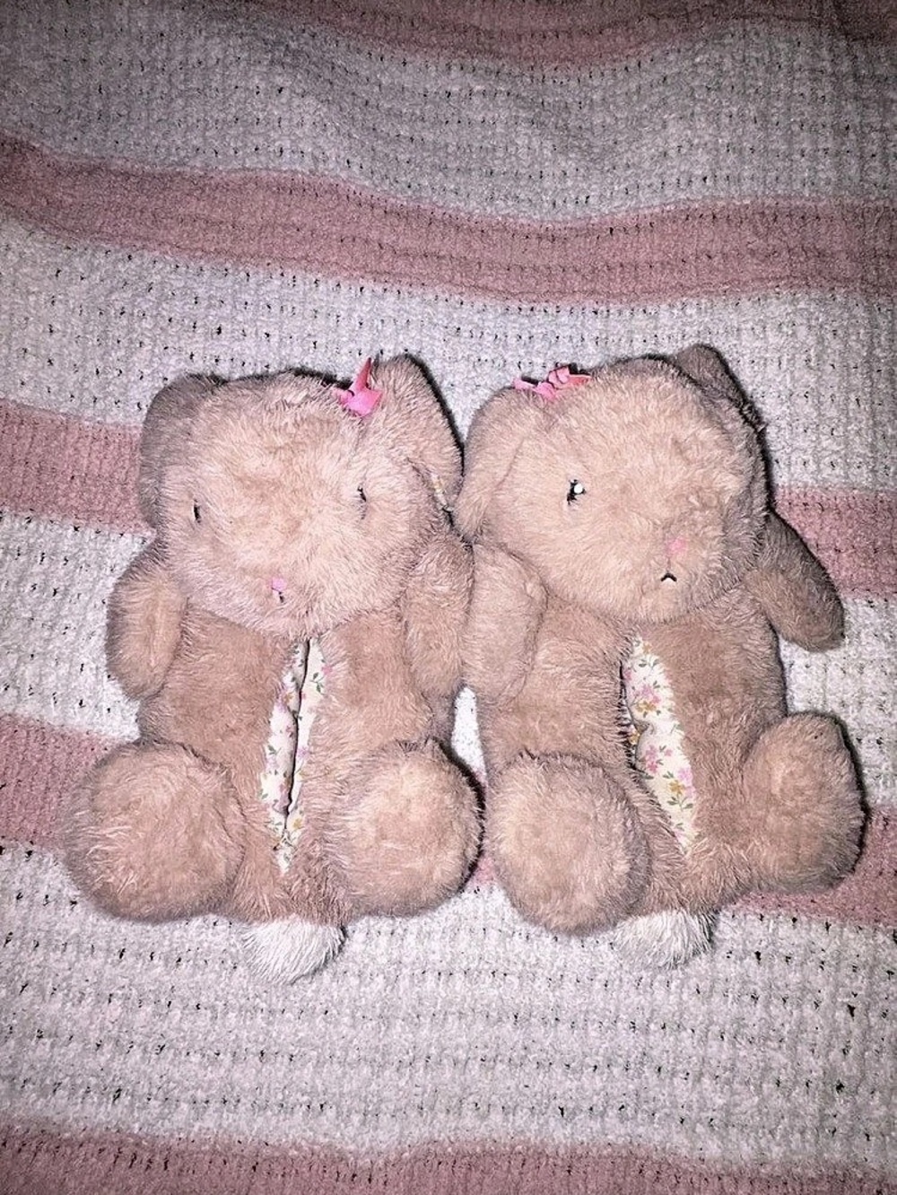 Pink Striped Stuffed Animals Set of 2